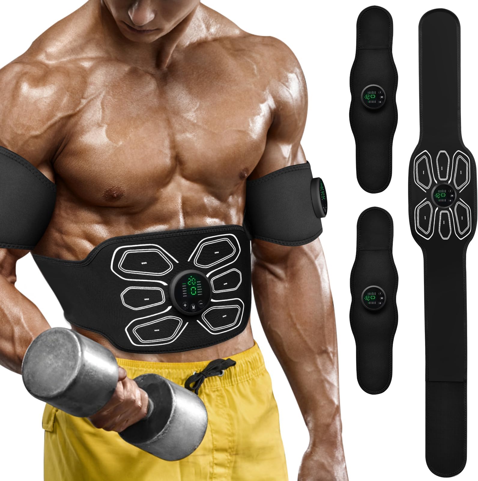 FDA Cleared MHD TENS Ab Stimulator, EMS Muscle Stimulator and Abs Toner - Your Ultimate Home Gym Equipment for Effortless Abs Sculpting