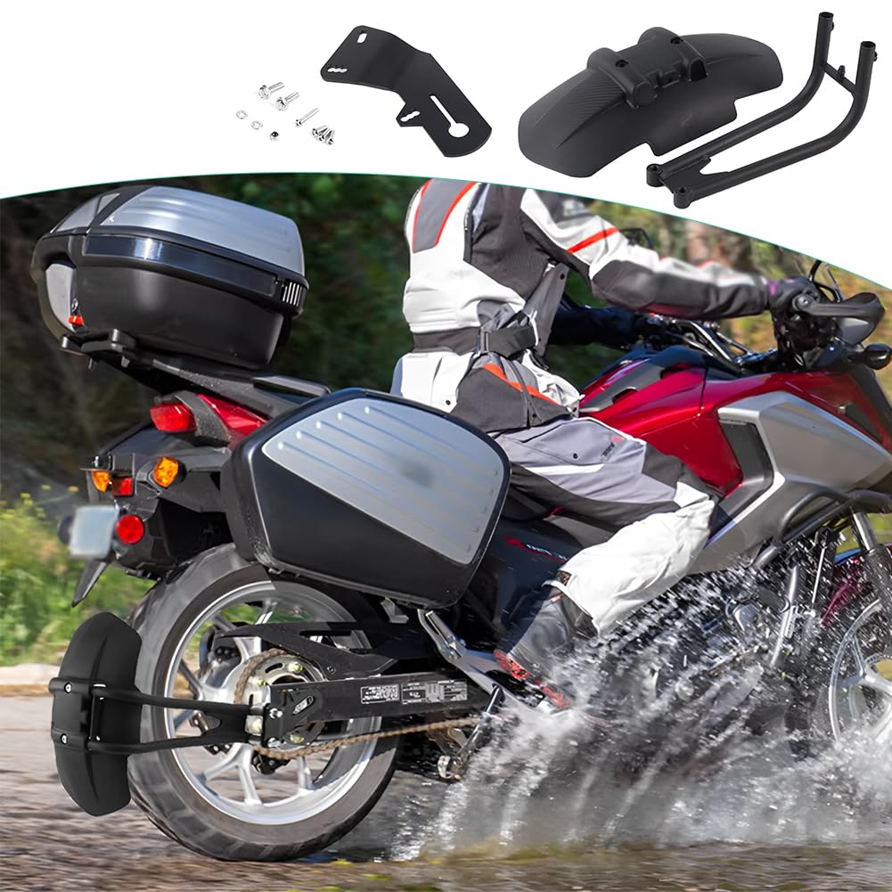 Tiiyee Garde Boue Arrière Moto, ABS et Acier Inoxydable Protection Roue Arrière Universel De Moto Universel Garde Boue avec Support pour La Modification Universelle Aile Couverture Protecteur
