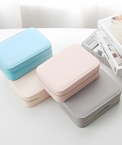 Miniatura 4 de Joyero organizador para viajes, joyería de piel sintética, para aretes, anillos, collares, cajas de regalo de cumpleaños de Navidad para mujeres