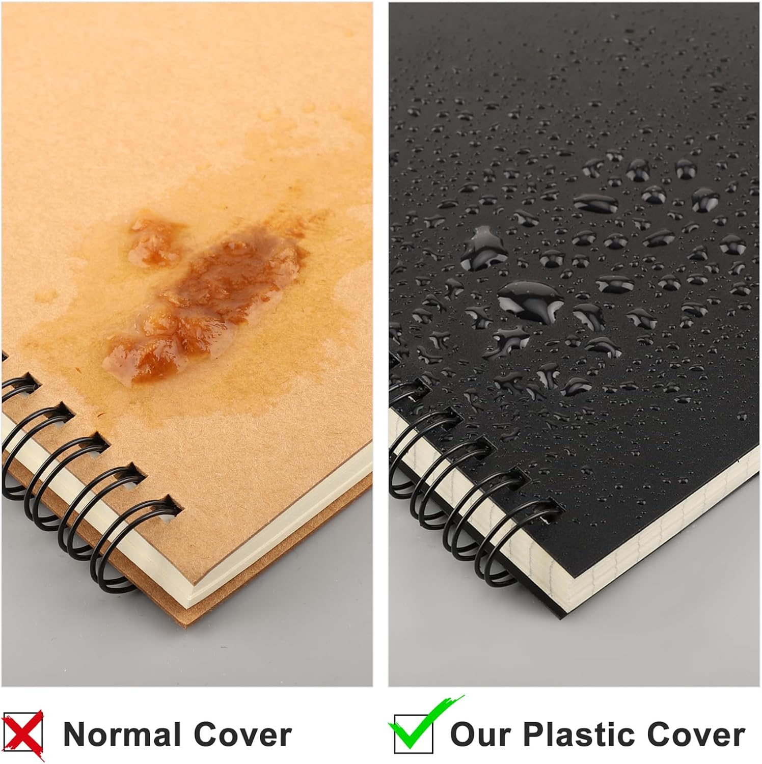 A5 Small Spiral Notebook, 10 Set Black Spiral Notebook Ruled Plastic Cover with 80GSM Thick Paper, Lined Notebook Journal for Business, Schools, Offices, Students Writing (5.6”x8.3”)