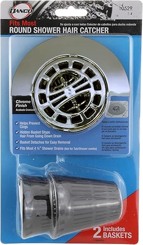 Miniatura 16 de Danco (10739P) Cestas de repuesto para trampa de ducha independiente, prevención de obstrucciones de drenaje de cabello, paquete de 6, color negro