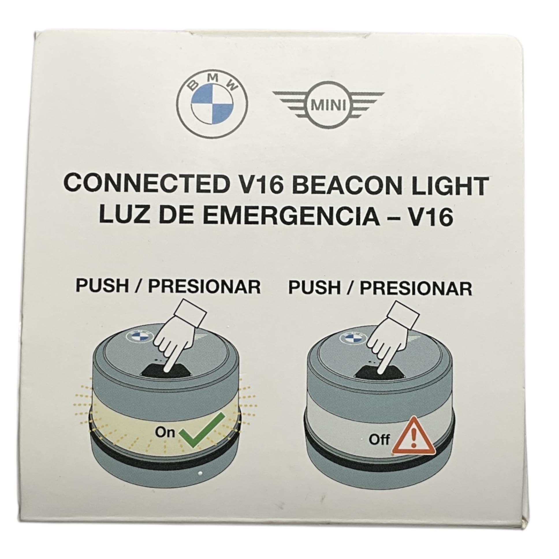 BMW Original Luz de emergencia Homologada V16 - Conectividad digital vía telefónica (Batería incluida)