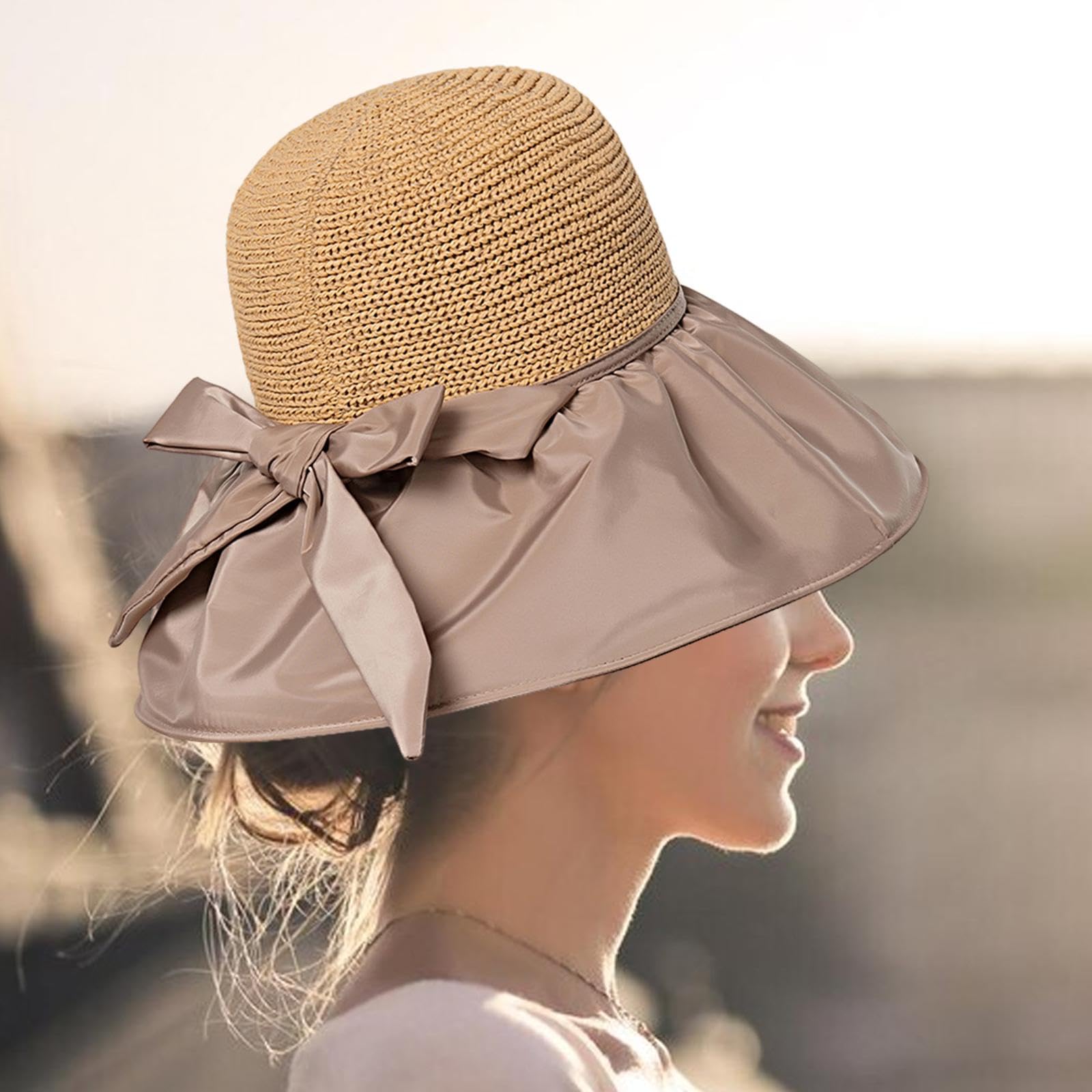 harayaa Fahrradhelm, Hutform, Helm-Surf-Eimerhut, Fahrradhelm-Mütze für den Alltag, Khaki Sport & Freizeit