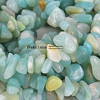 Vista 4 de 31 pulgadas Cuentas de Piedra de Astillado Piedras Preciosas Sueltas con Orificios para Hacer Joyas (Yaxaita)