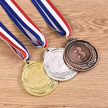 Metal Medals 3 Pieces Metal Gold Silver Bronze Award Medals with Collar Metal Winner Medal in Olympic Style Winner Medals for Events Classrooms Sports