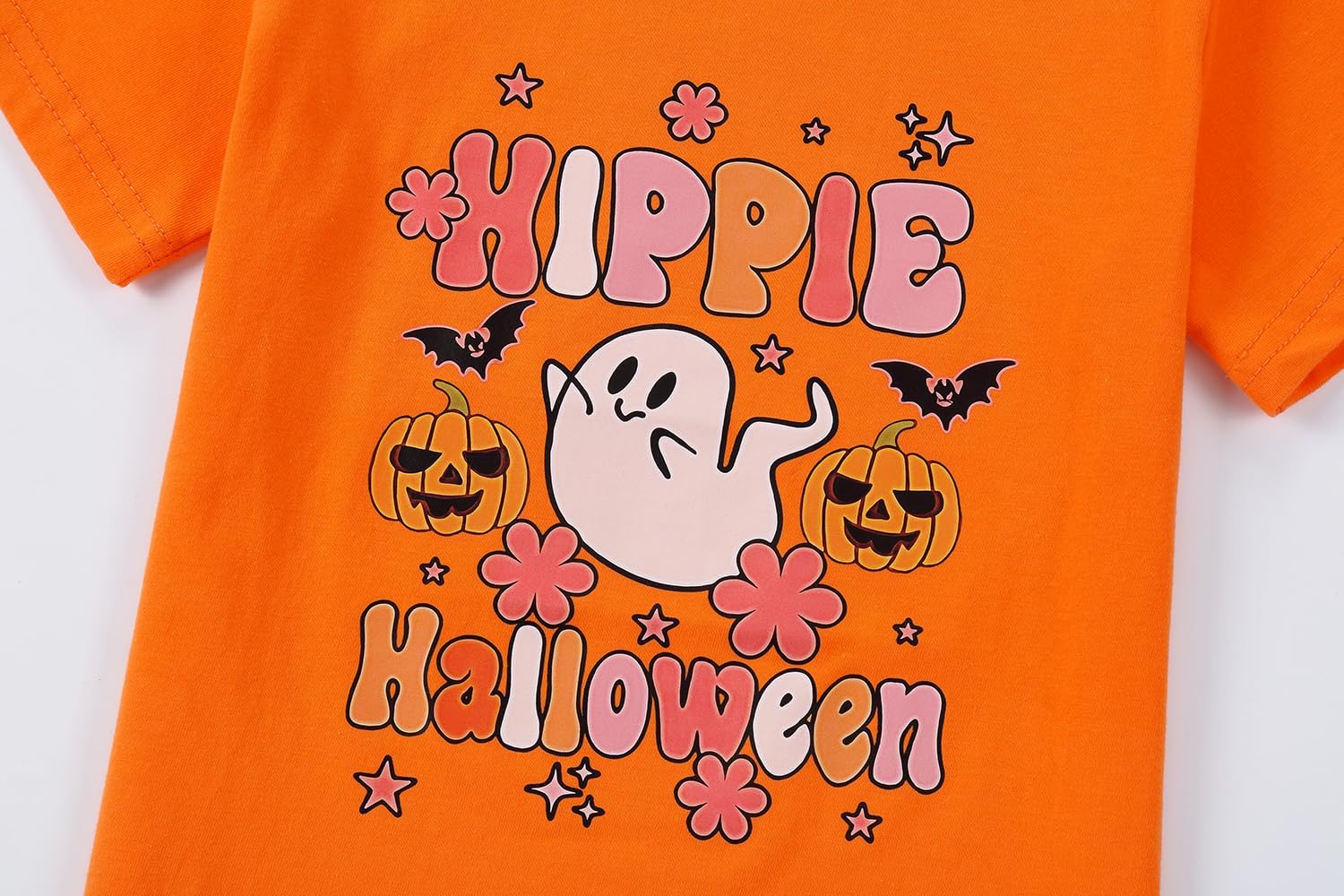 Toddler Baby Girl Halloween Shirt Cute Ghost Pumpkin T-Shirt for Kids Short Sleeve Tee Fall Tops - Image 3