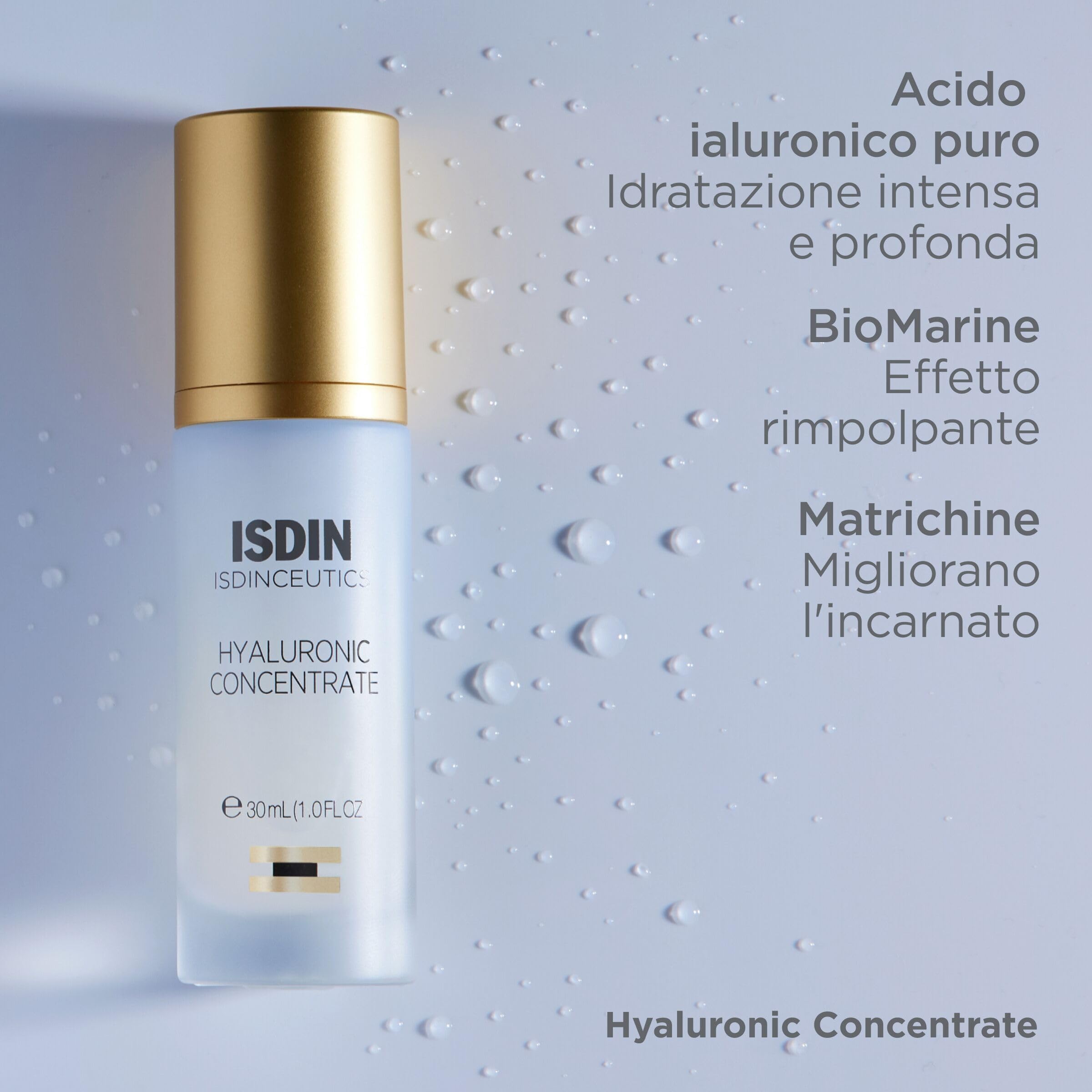 ISDIN Isdinceutics Hyaluronic Concentrate (30 ml) | Siero Viso Ultra-Idratante a Base di Acido Ialuronico | Idrata, Ridensifica e Leviga le Rughe | Consigliato per le Pelli Giovani