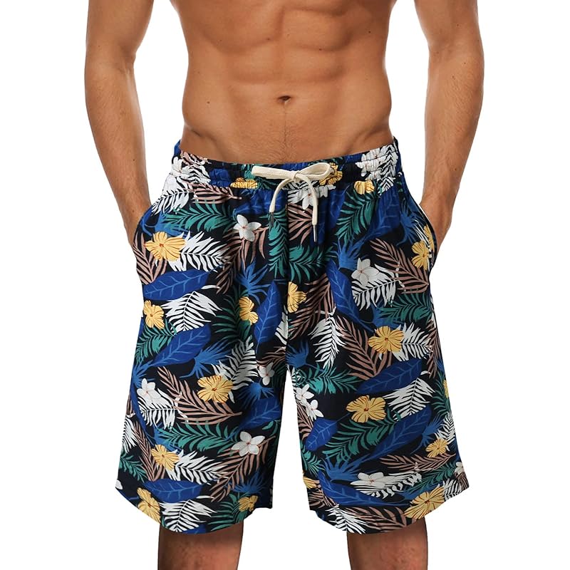 メンズ フラワープリント 水着 メンズ フィットネス 大きいサイズ Vcryheg ビーチパンツ 競泳用 水泳パンツ ハーフパンツ 無地 ショートパンツ ショート ハワイ風 男性 海 おしゃれ 水陸両用 メッシュインナー オシャレ 男性水着 スイムパンツ ビーチ 旅行 夏 Y9ws1uxara