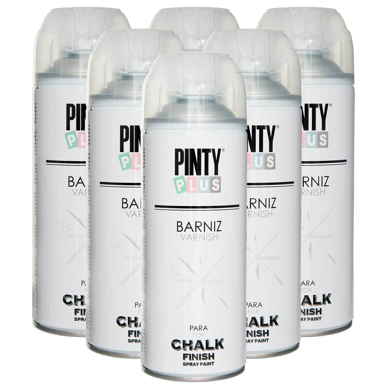 PintyPlus - Pintura en spray con acabado tizado, 400 ml, caja de 6, mate