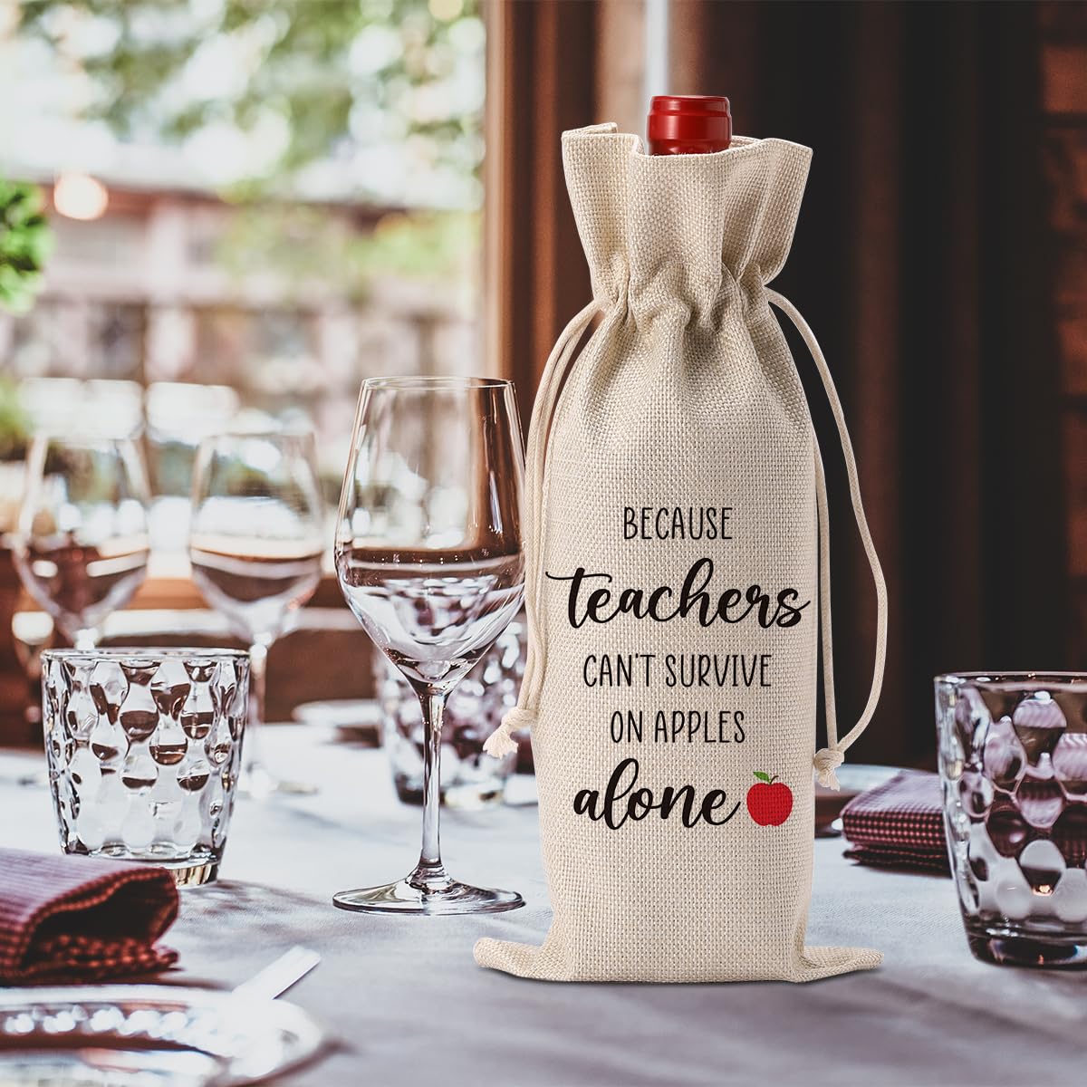 Funny Teacher Gifts for Women, Teacher Wine Bag, Teachers Valentines Day Retirement Appreciation Birthday Gifts for Teachers，Teachers Wine Bottle Bags