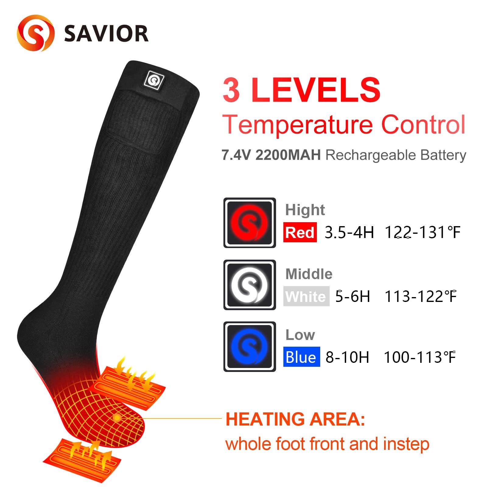 SNOW DEER Heated Socks for Men Women, Rechargeable Electric Heating Warm Sock