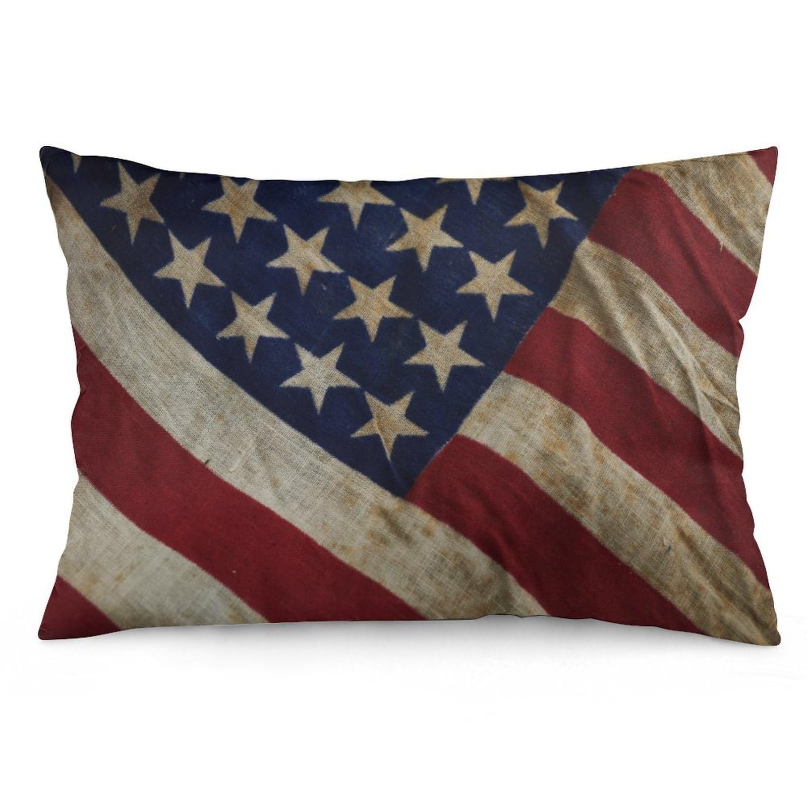 2 Pack Pillow Cases for Hair and Skin, Soft Breathable Pillow Case Covers with Hidden Zipper, American Flag Pillowcase 12 "x20 Pillow Covers for Sleeping Gift