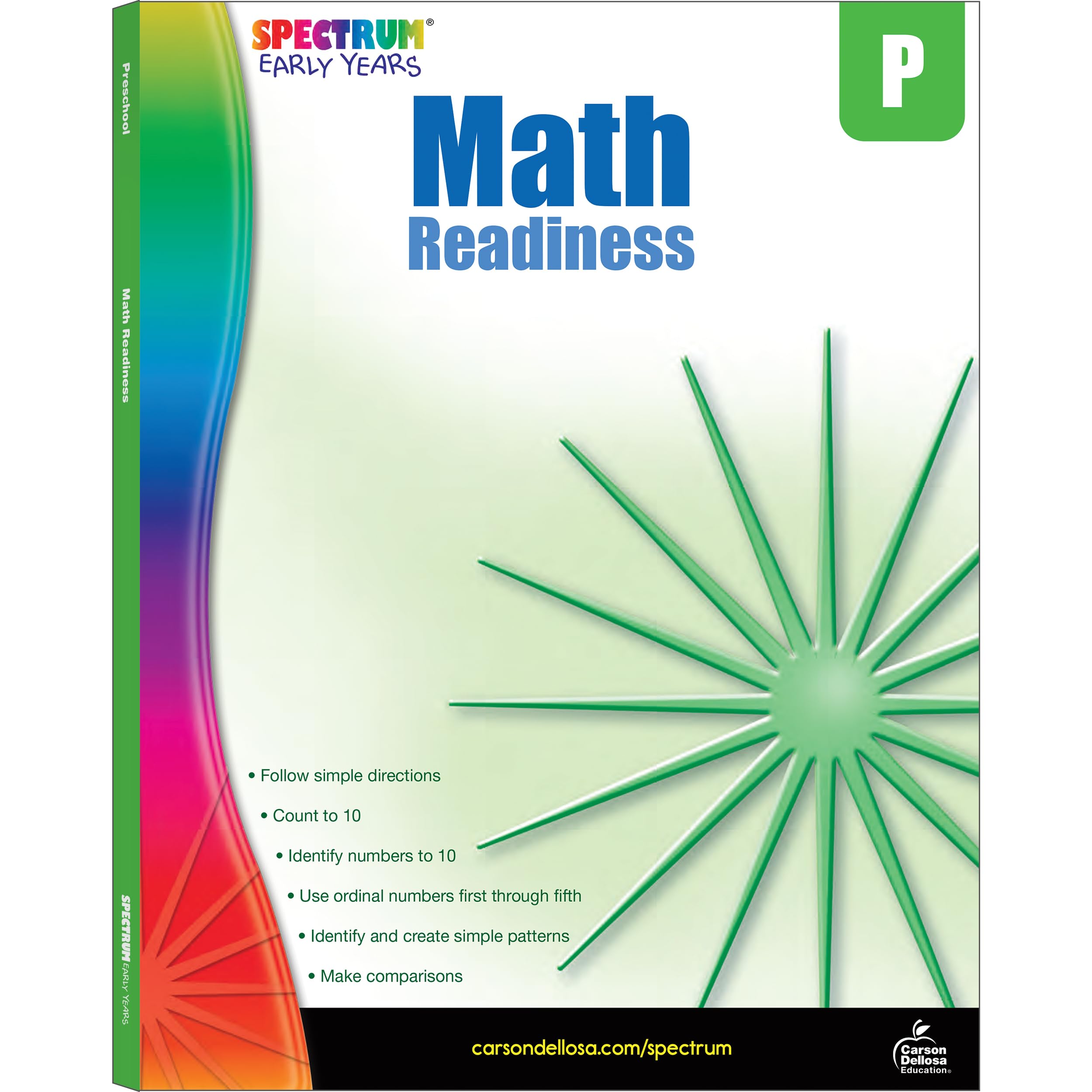 Spectrum Early Years Math Readiness Preschool Workbook, Pre K Activity Book Age 4-5, Patterns, Number Recognition, Counting and More Early Learning Mathematics, PreK Classroom or Homeschool Curriculum