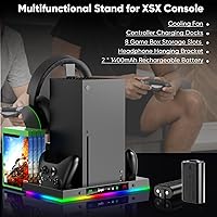 Vista 8 de Soporte de ventilador de refrigeración para Xbox Series X con luces RBG