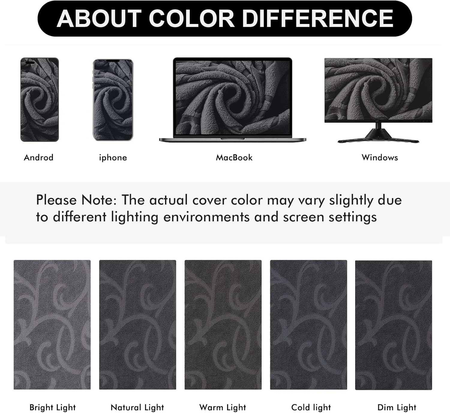 Genina Chair Seat Covers Waterproof Dining Room Chair Covers 6 Pack Stretch Seat Covers for Dinning Room Chair Protector Slipcover for Kitchen, Hotel (6, Flower Pattern-Dark Gray)