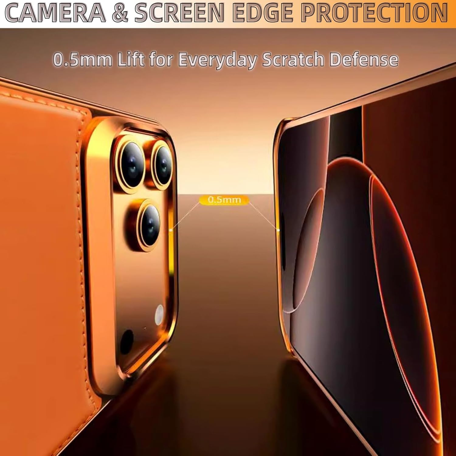 Frameless Metal Frame Case for iPhone 17/17 Pro / 17 Pro Max, Slim Aluminum Bumper + Leather Back, Minimal Design,Compatible with MagSafe, Drop & Scratch Protection(Titanium,17 Pro)