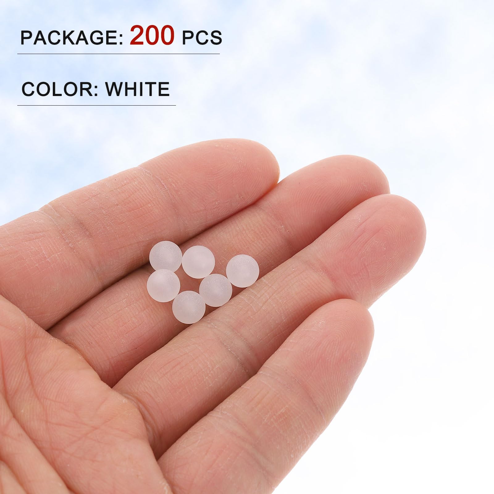 uxcell Lot de 200 billes de roulement en plastique PP 6 mm - Billes de roulement de précision - Blanc