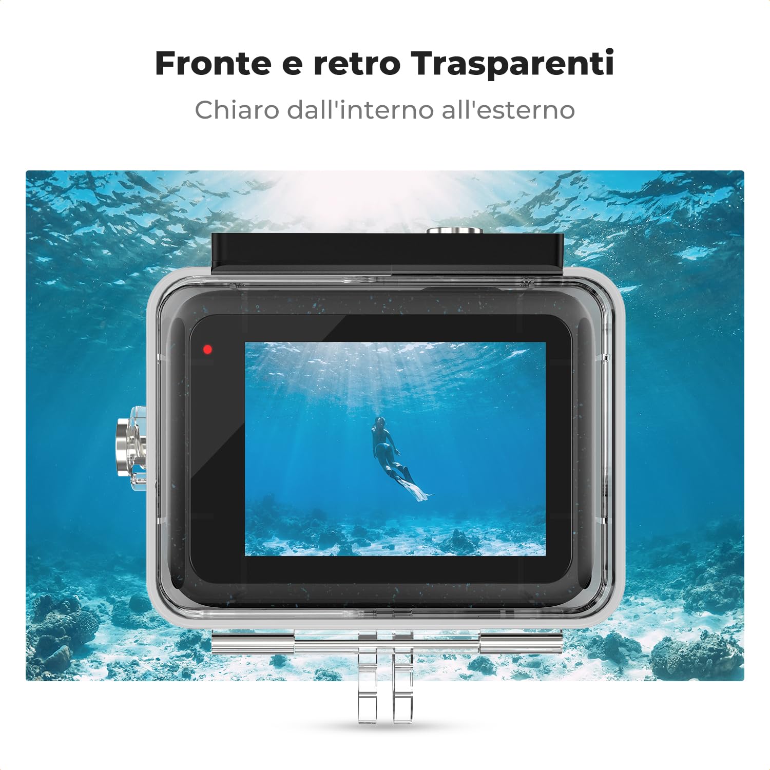 K&F Concept 60M/196FT Custodia Impermeabile per GoPro Hero 13 Black, Custodia Subacquea Protettiva per Go Pro 12/11/10/9 Black Accessori, Guscio Impermeabile per Videocamera D'azione