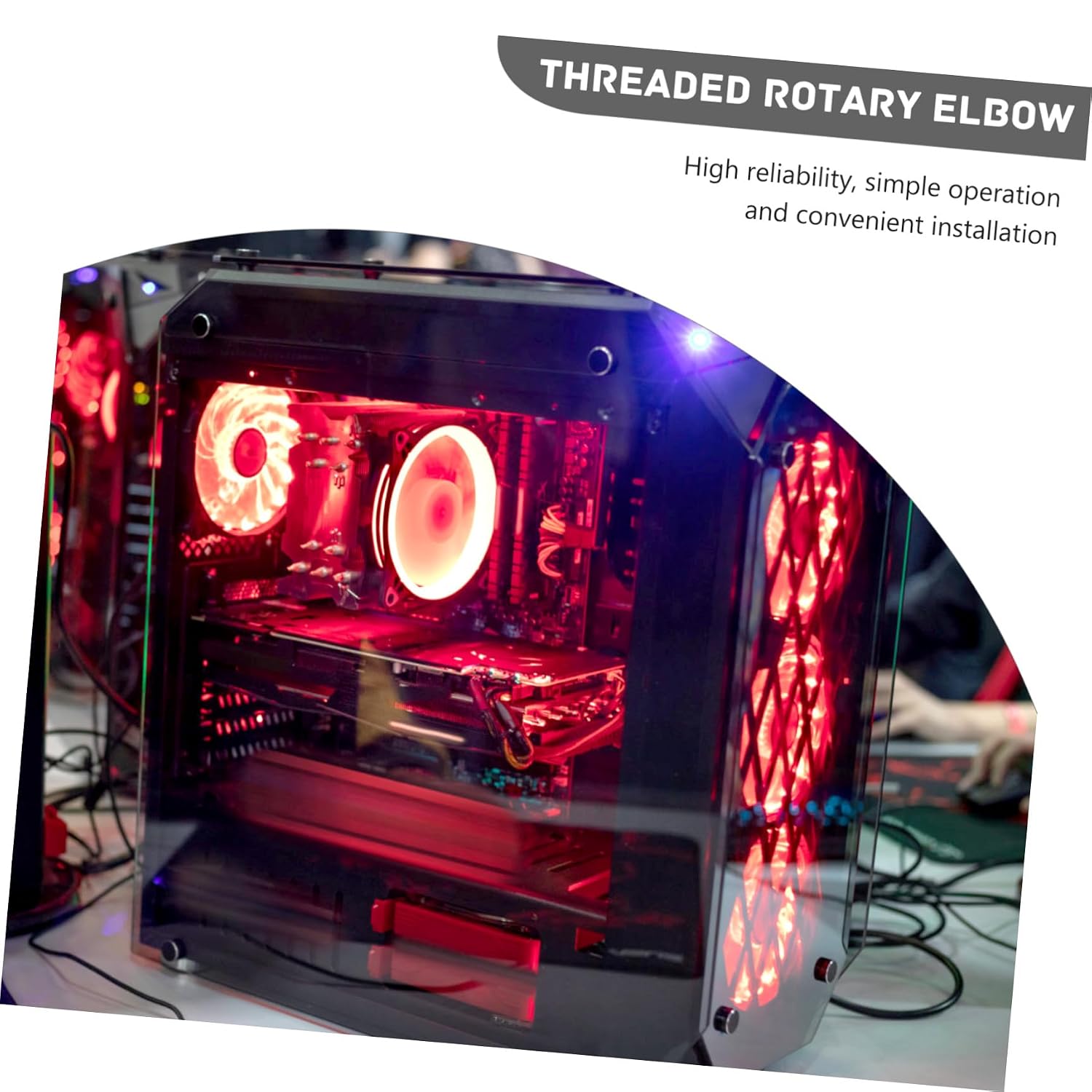 2Pcs Rotating Adapter for Water Cooling System Durable Fitting with Ring Gasket to Prevent Leakage Compatible with Water Pumps and Blocks