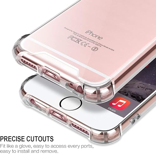 Miniatura 6 de SALAWAT Funda para iPhone 6, funda transparente para iPhone 6s, bonita funda antiarañazos, delgada, funda de TPU reforzada, absorción de golpes,
