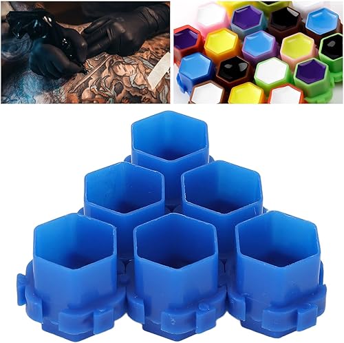 Miniatura 4 de Juego de 200 vasos de tinta de tatuaje de color, vasos de tinta empalmables en forma de colmena para pigmentos, vasos de pigmento de maquillaje