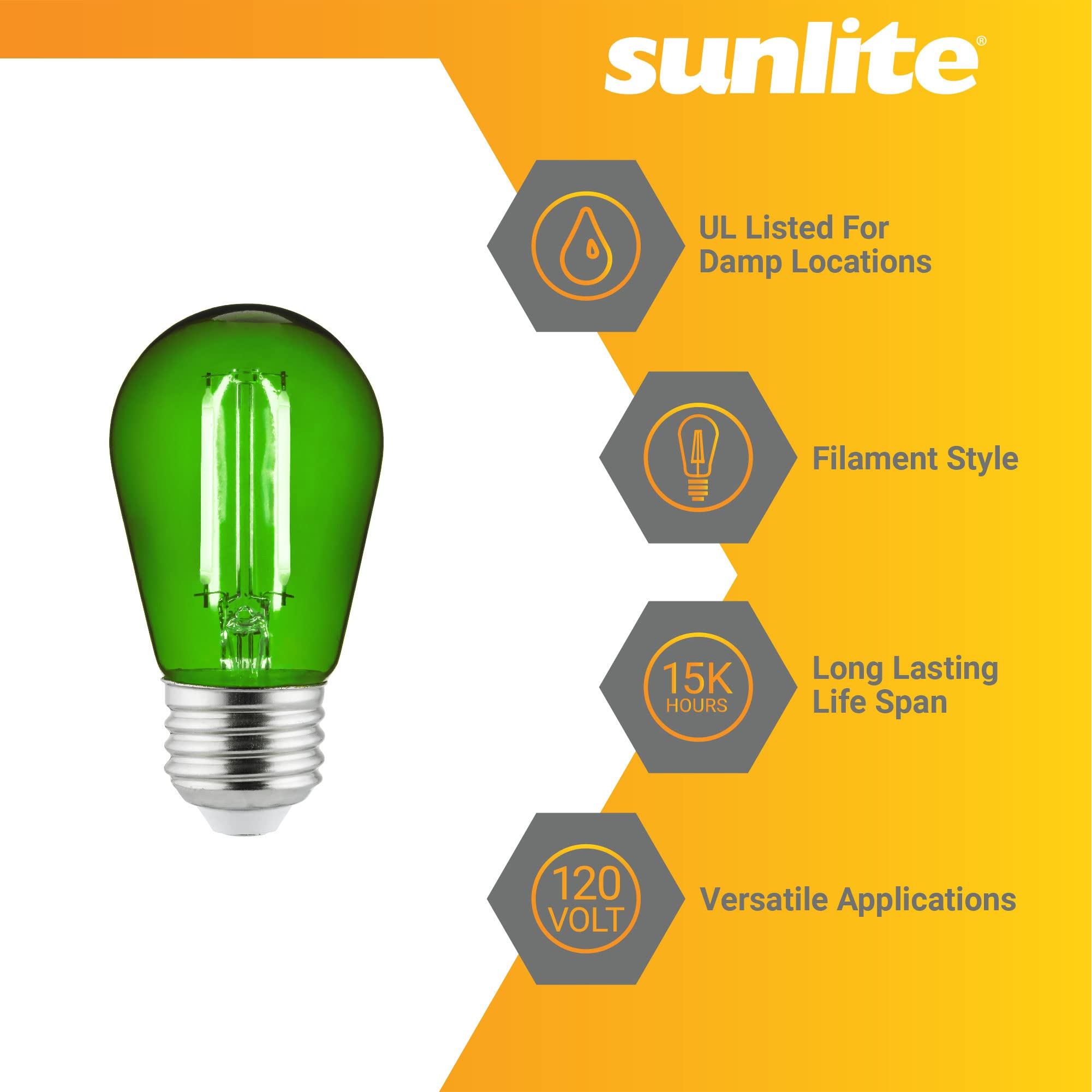 Sunlite - Bombilla LED de filamento