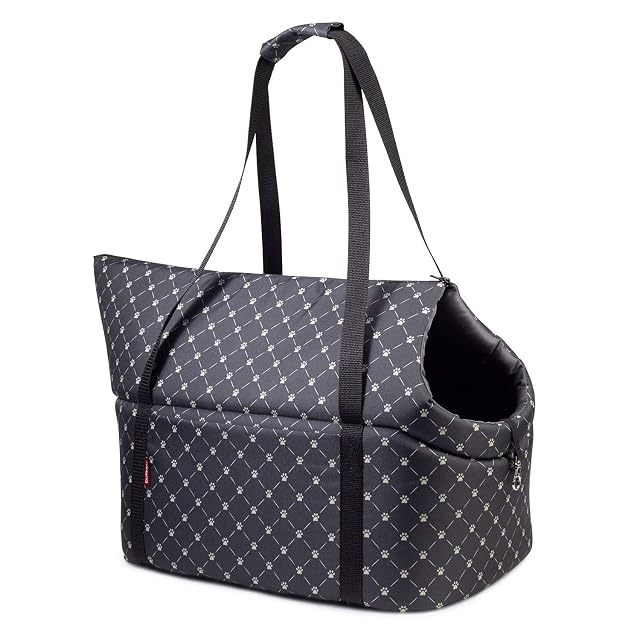 Foto 3 de 7 de Bolsa para perros - Negro/Patrón: Pezuñas, L hasta 15 kg