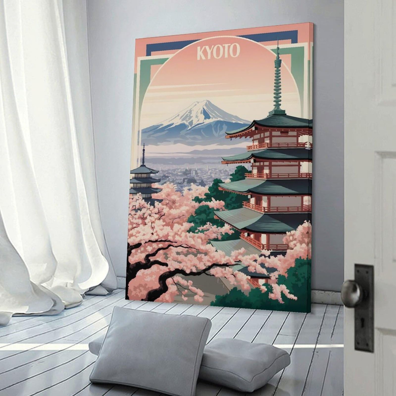 Junmoney Kyoto Travel (2) Canvas Wall Art, 24x36inch(60x90cm), for Entrance Walls, Hall Decor Or Foyers, Wall Decor to Refresh Empty Corners