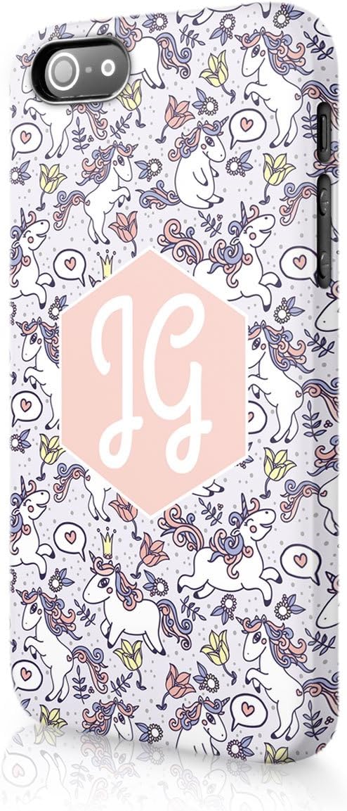Personalised iPhone Xs Max Tirita Hard Case Cover Unicorn Rainbow Cute Custom Initials Name Monogram Design Designer Pattern Snap-On Protective