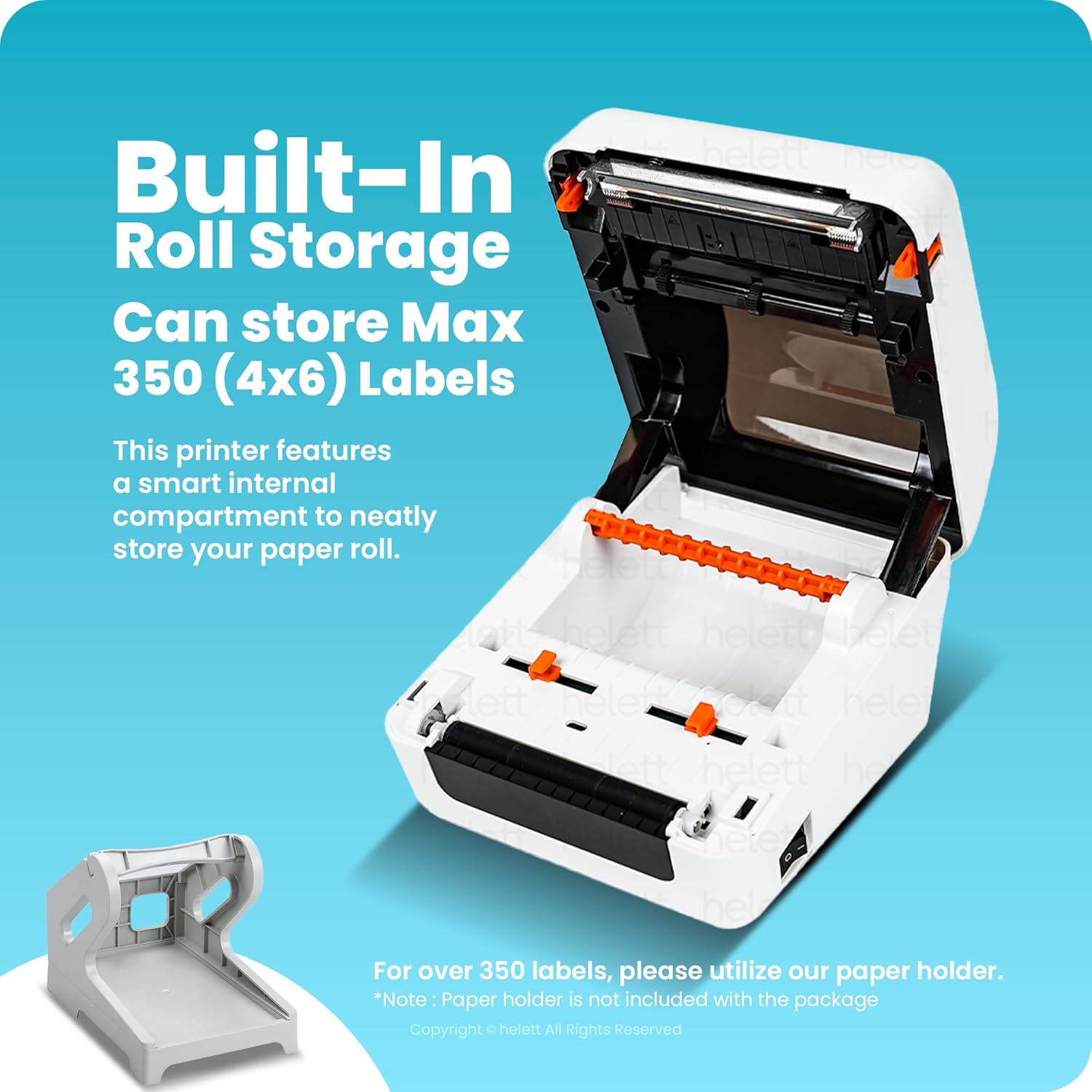 helett AE240BT Printer Built-In Roll Storage