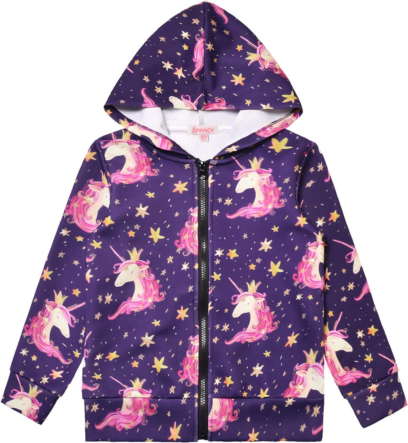 Girls Hoodie Unicorn Jacket Zip Up Sweatshirt Clothes with Pockets