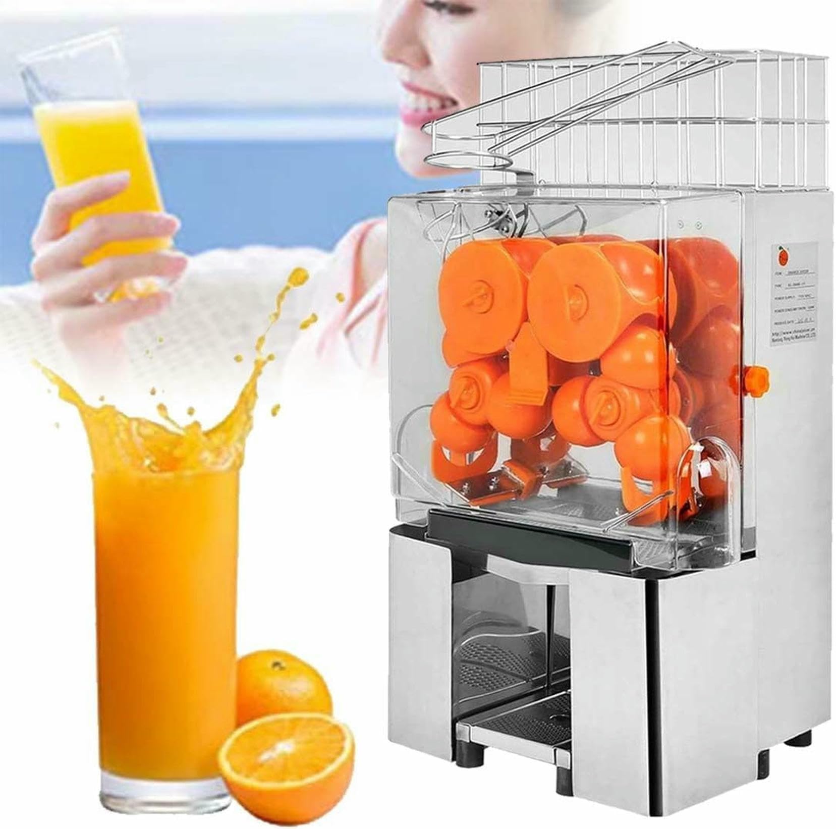 MYUYEE Commercial Juicer Machine, Heavy Duty Stainless Steel, High Yield for Citrus Fruits, Quiet Operation, Ideal for Restaurants and Juice Bars
