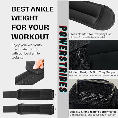 Miniatura 3 de Pulseras con peso las mejores pesas de muñeca y tobillo para hombres y mujeres, juego de 2 libras (1 libra cada uno), entrenamiento de peso ideal