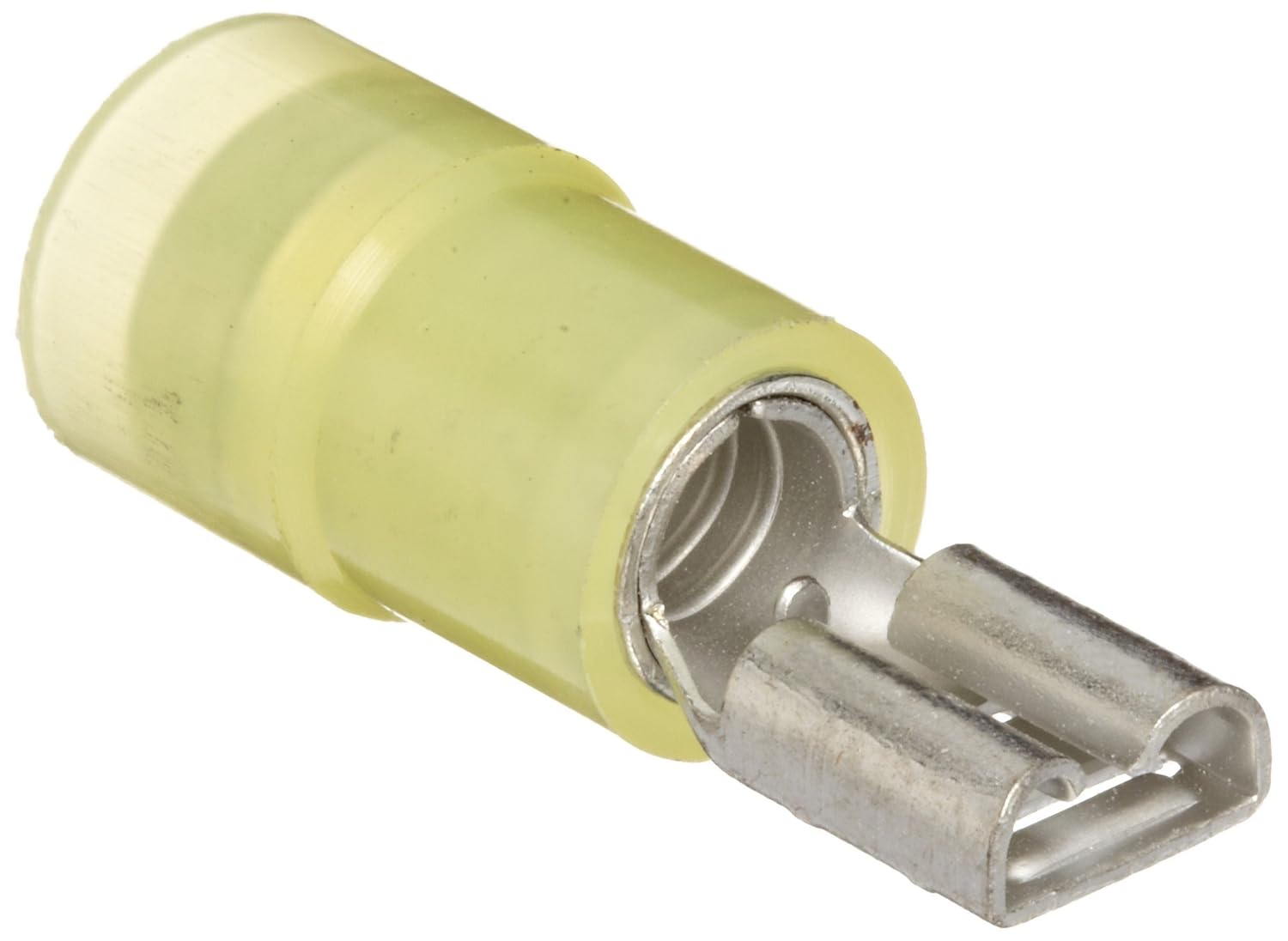 11934 Female Disconnect, Double Crimp, Nylon Insulated, Yellow, 12-10 Wire Size, 0.032"X0.250" NEMA Tab (Pack of 100)