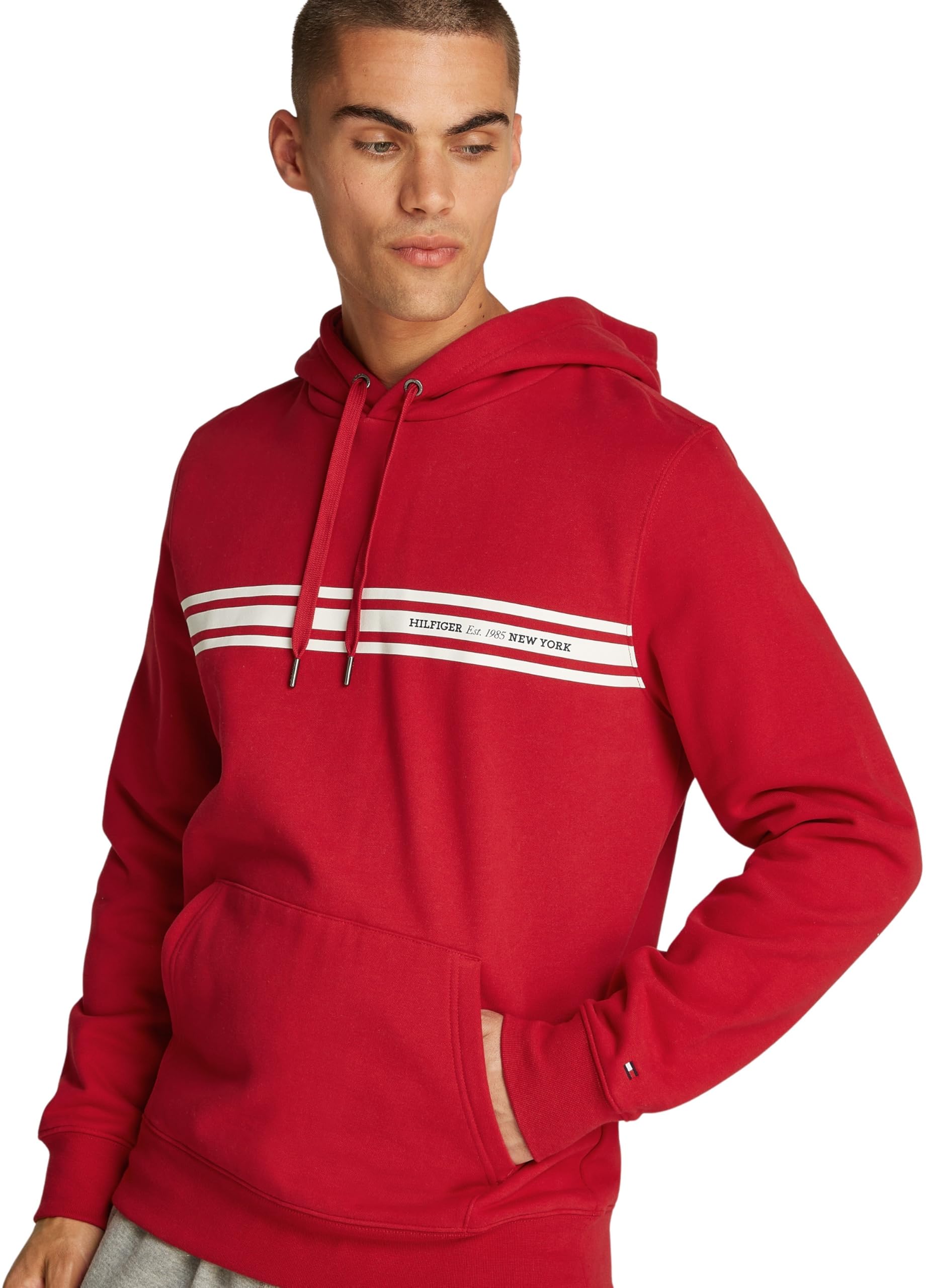 Tommy Hilfiger Hoodie Hombre Central Chest Stripe con Capucha