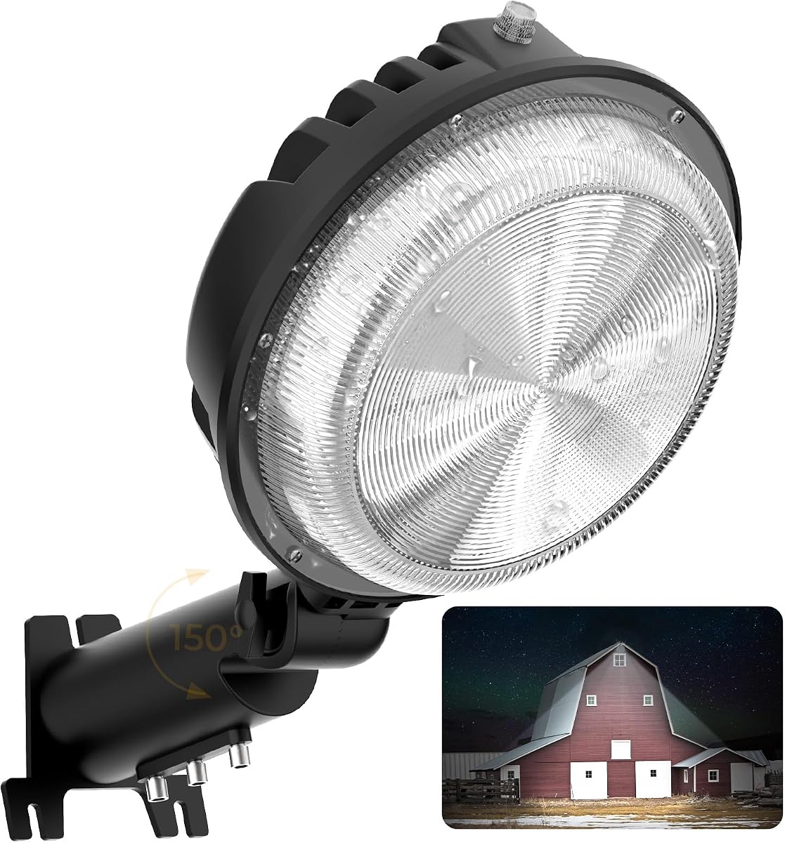 toberich 150W LED Barn Light Dusk to Dawn, 20000LM Outdoor Yard Light 6500K
