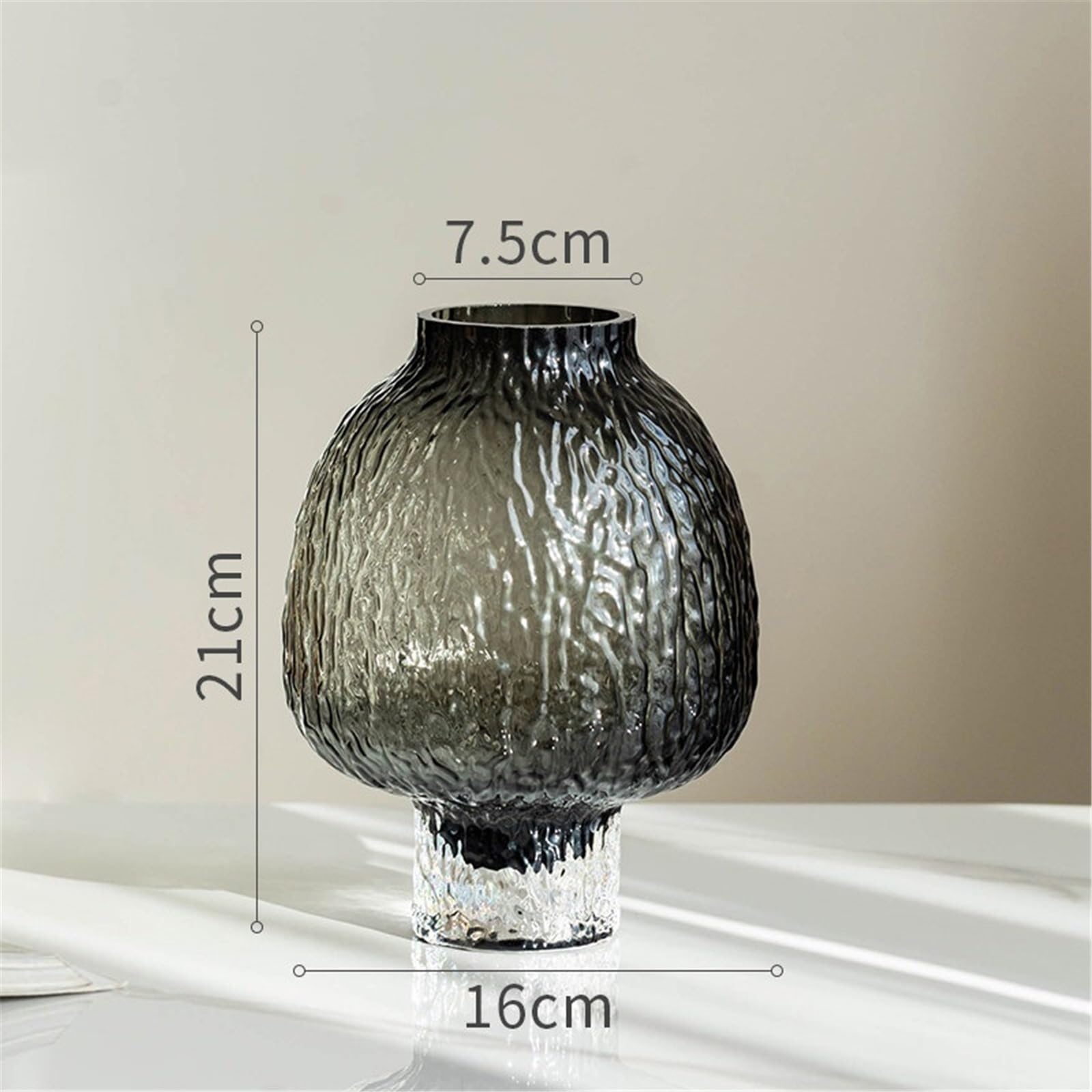 Decorativo Decorazione vaso in vetro trasparente di lusso leggero(Piccolo)