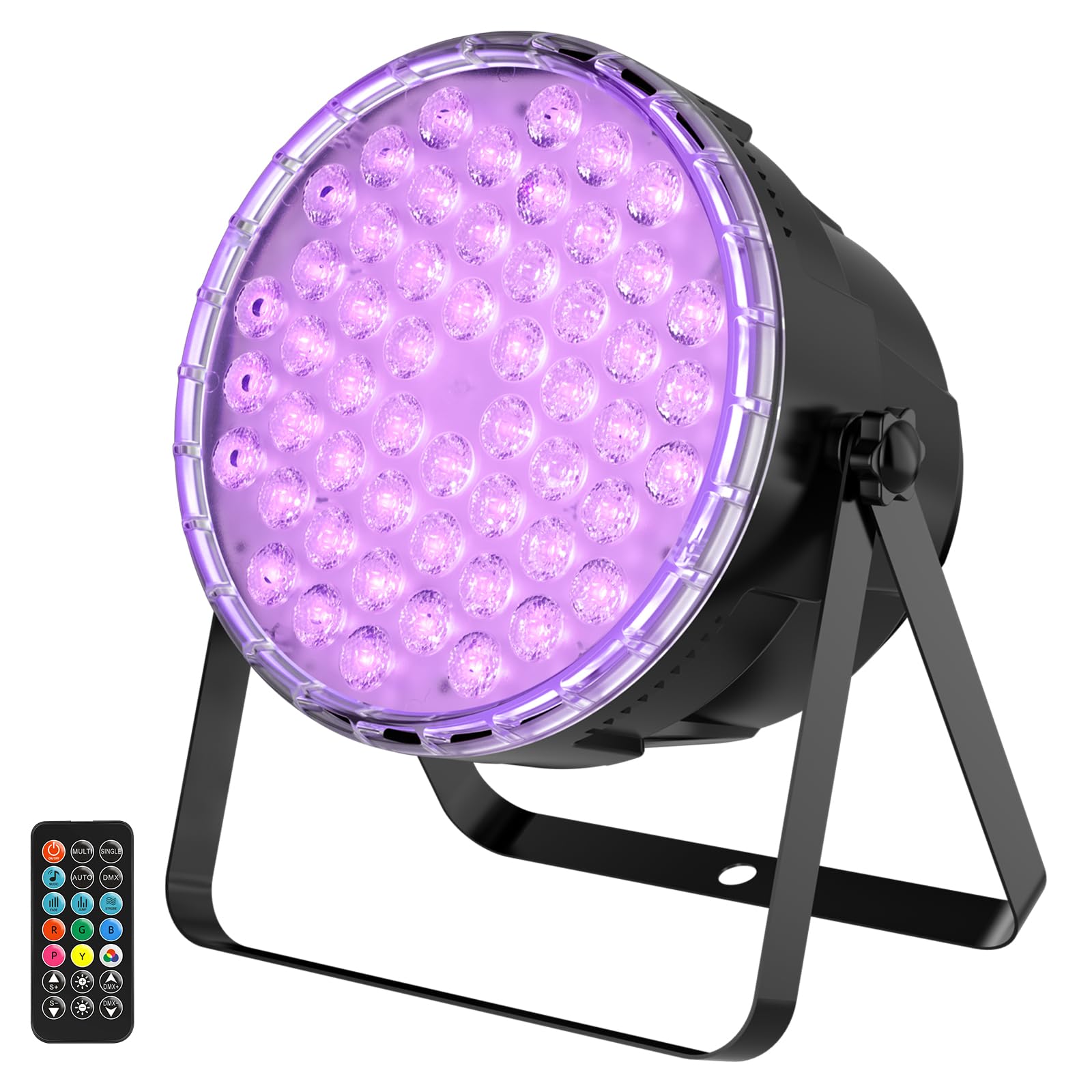 Betopper Par Led 54x3W Luminosité Supérieure 3-en-1 RGB Dj Lumière DMX 1P | Par Projecteur Télécommande, Jeu de Lumière 5 Mode de Contrôle Strobo et Wash DMX pour Fêtes, Concerts, Mariages, Bars