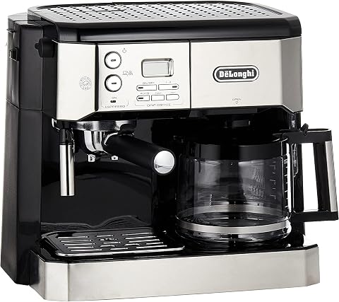 ماكينة قهوة اسبريسو ومقطرة ثنائية الوظيفة ديلونجي BCO431.S - فضي وأسود