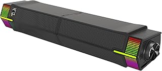 Redragon GS511 Wireless RGB Desktop Speakers, 2.0 PC Gaming Soundbar w/BT 5.0/USB Mode, Dual-Play Design, Max 6Wx2 Output, Rich Stereo Sound and Bass, RGB Backlight & All-in-one Control, USB Powered