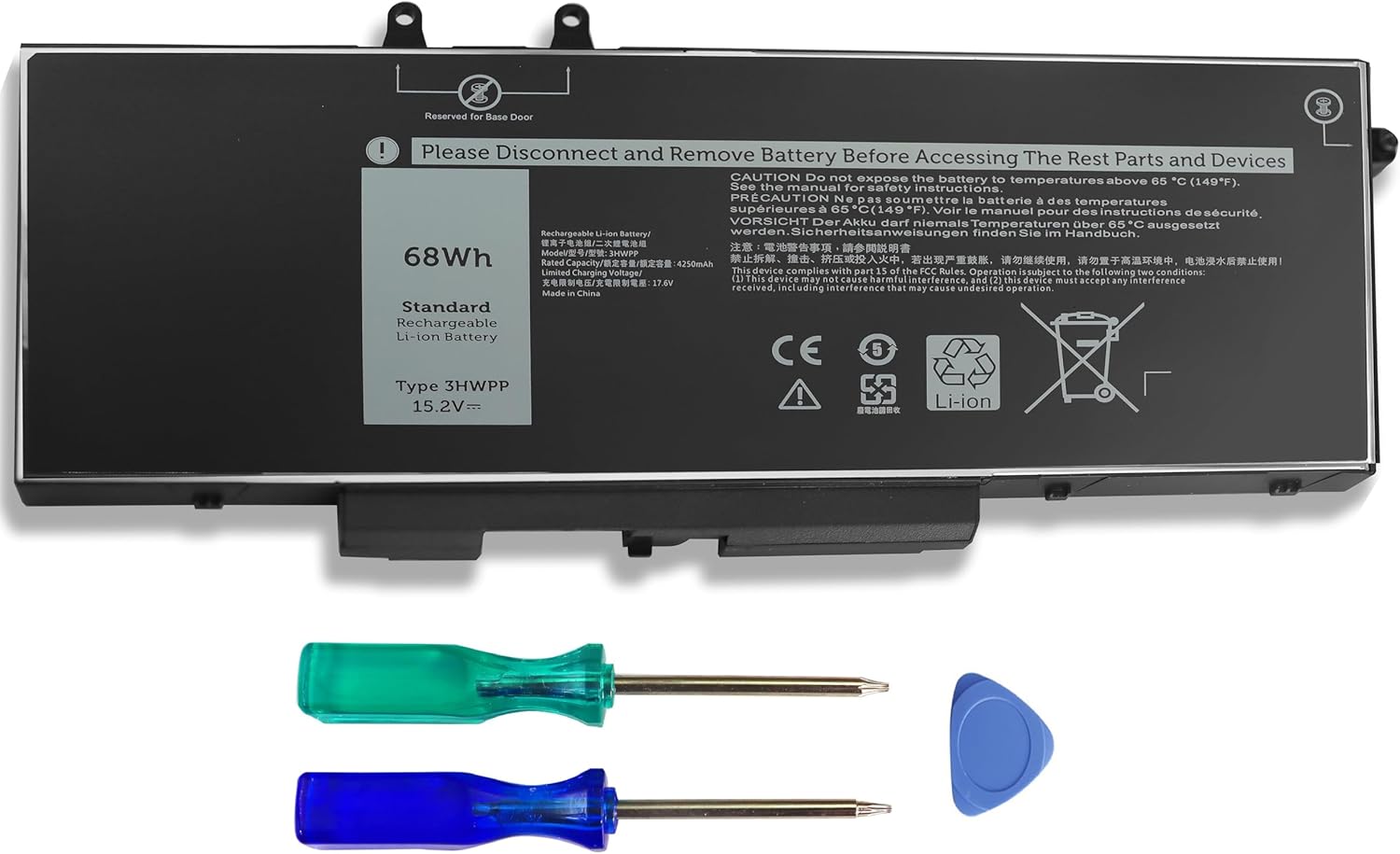 3HWPP 68Wh 5510 Laptop Battery Replacement for Dell Latitude 5410 5511 5501 5411 5401, Dell Black Inspiron 17 7500 7506 2n1 Inspiron 7706 2-in-1, Precision 3550 3551 3541 10X1J N2NLL 1VY7F 03HWPP.