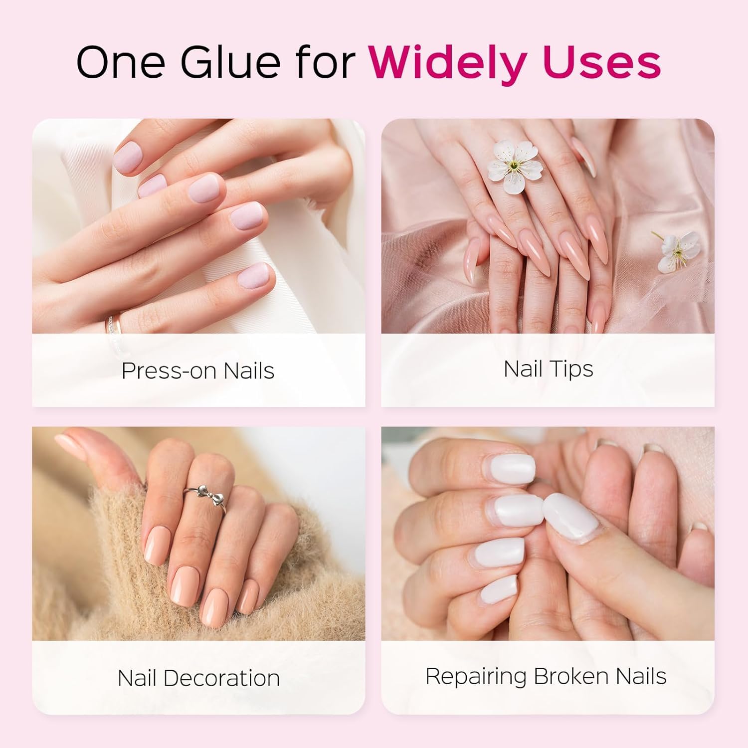 Helysan Brush On Nail Glue 10g for Acrylic Nails & Nail Tips – Strong Hold Quick Dry Nail Adhesive with Precision Brush Applicator – Long Lasting Professional Nail Extension Glue for Salon & Home Use 1