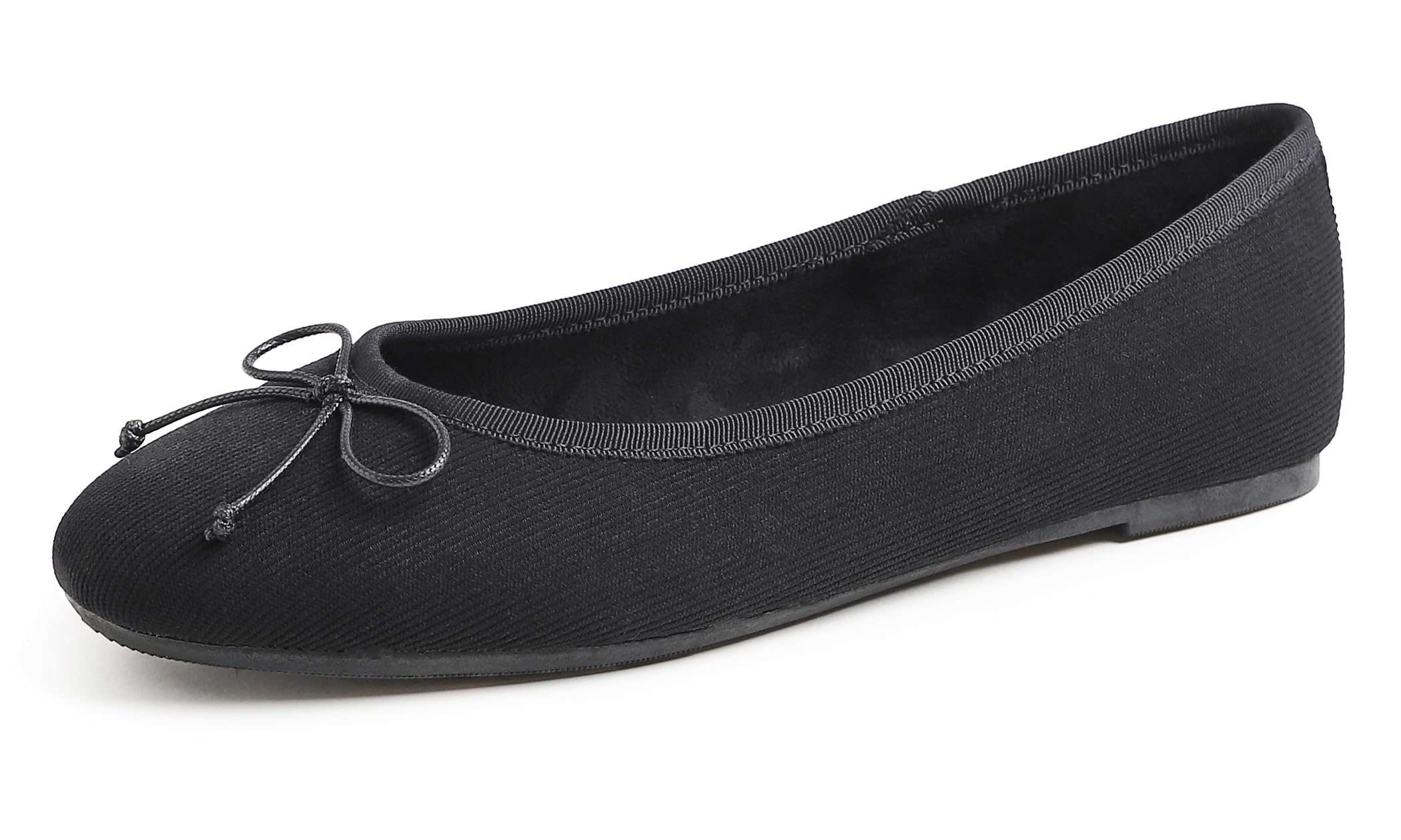 Feversole Damen Klasssische Ballerinas Samt Balerinaschuhe Flach Damen Schuhe Schwarz Cord 39 EU