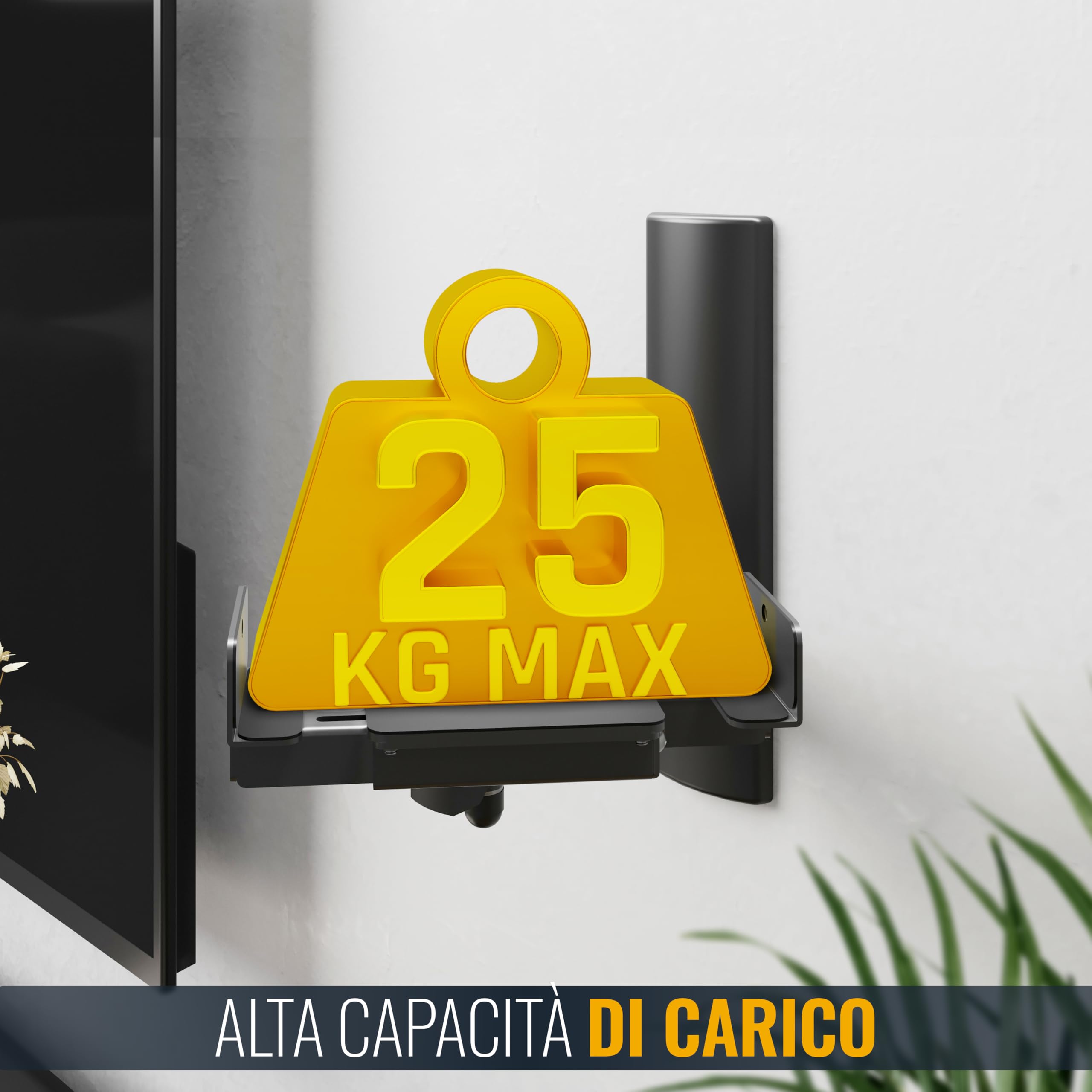 RICOO Supporto altoparlanti parete LH023-B Girevole Inclinabile Braccio muro Nero 2 pezzi