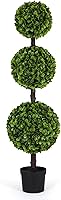 Vista 10 de Bornbridge Árbol de bola topiario de ciprés artificial, árbol de bola de ciprés de 4 pies, árboles topiarios para interiores y exteriores