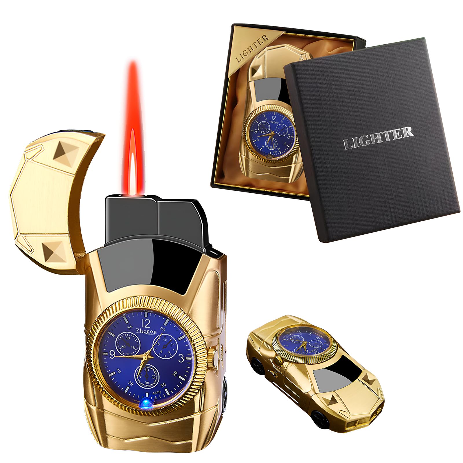 Torch Lighter, Stylish Sports Car-Shaped Butane Lighter, Creative Windproof Lighter with Cool Design, Novelty Jet Flame Torch Lighter, Refillable