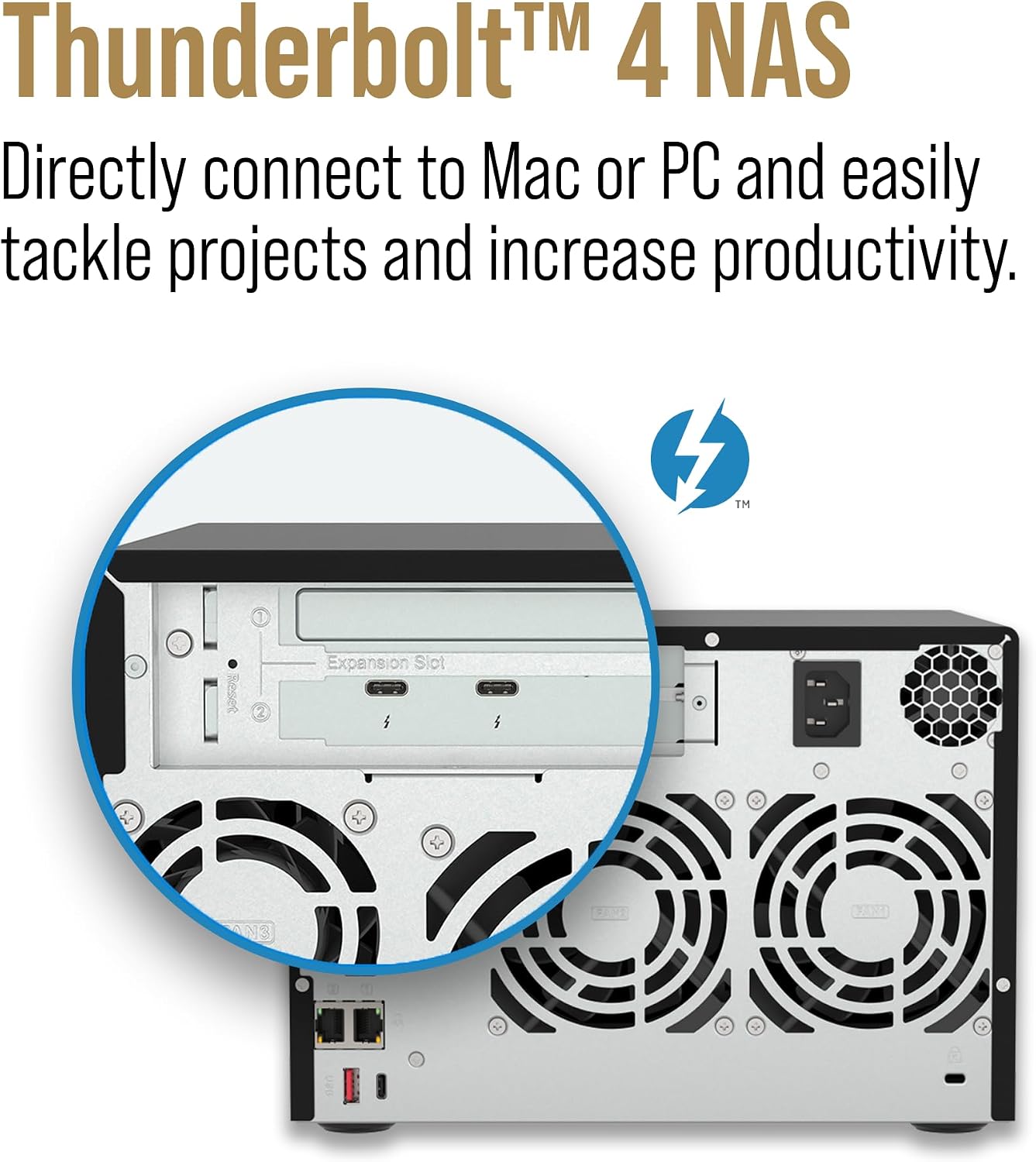 QNAP TVS-h674T-i5-32G-US 6 Bay High-Speed Desktop NAS with Intel 12th Gen Core i5 6-core CPU, 32GB DDR4 Memory, Thunderbolt 4 and 2.5GbE connectivity (Diskless)