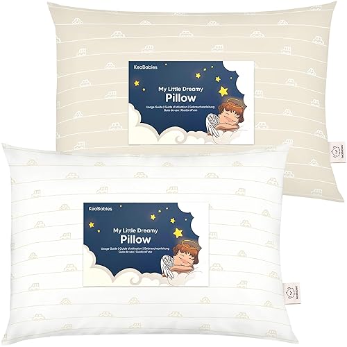 Miniatura 25 de KeaBabies Paquete de 2 almohadas para niños pequeños de 13 x 18 pulgadas, almohadas de cama de viaje suaves de algodón orgánico para niños, para
