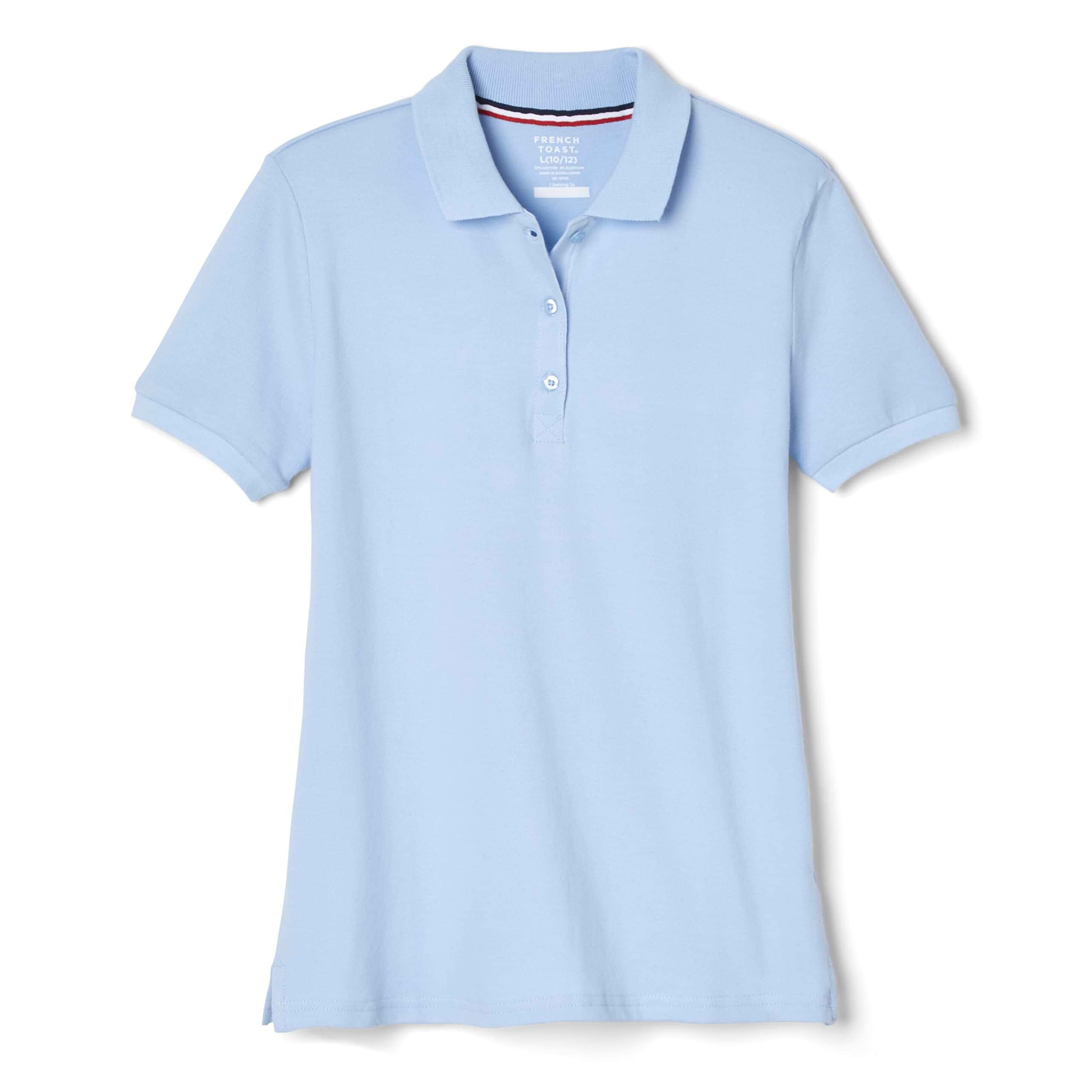 French Toast Women's Juniors' Short Sleeve Stretch Pique Polo Shirt