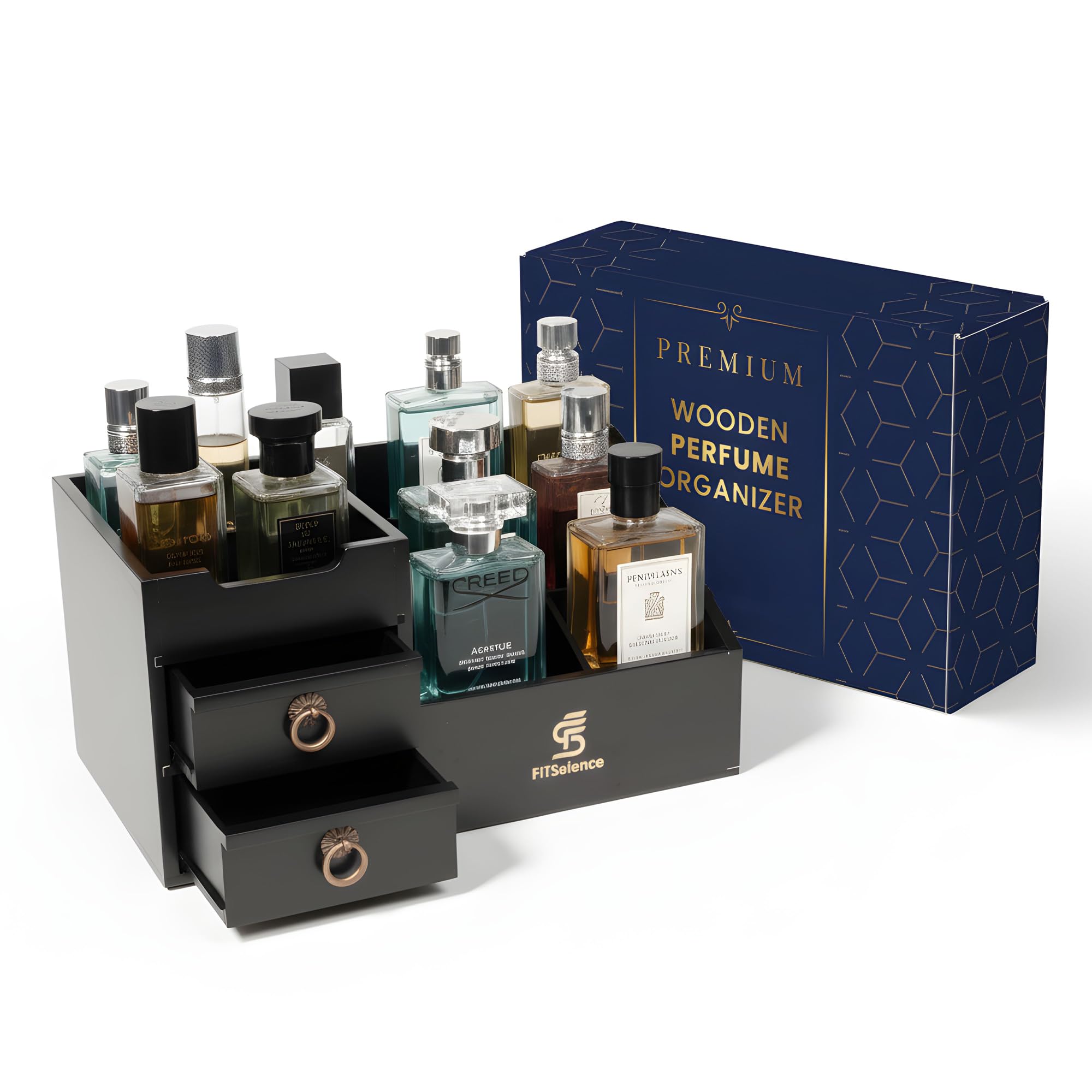 FITSELENCE Perfume Organizer - Cologne Organizer for Men - Wooden Cologne Stand - Organizador de Perfumes - Cologne Shelf - Perfume Stand for Women -